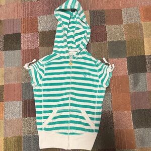 TNA striped terry cloth short sleeve